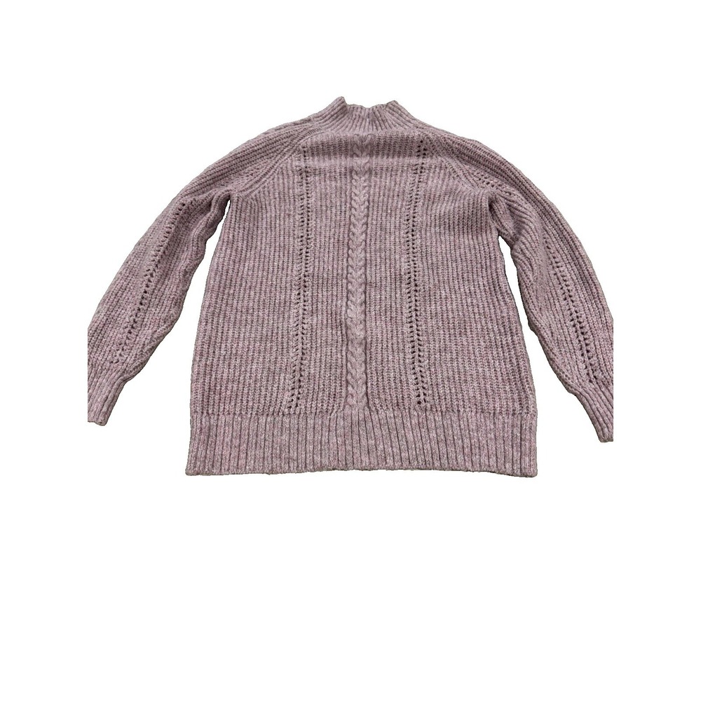 LC Lauren Conrad Pink Cable Knit Sweater Size S Mock Neck